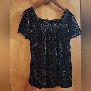 Ecology Velvet short sleeve shirt  Brown and Black boho size S